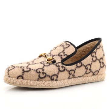Gucci Men's Fria Horsebit Loafers GG Wool