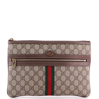 Gucci Ophidia Zip Pouch GG Coated Canvas Large