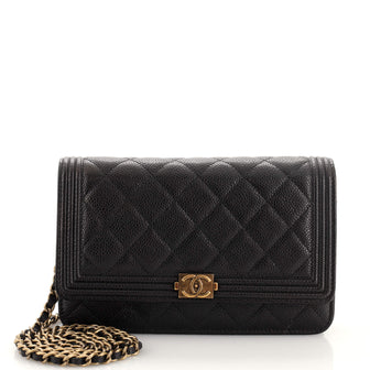 Chanel Boy Wallet on Chain Quilted Caviar