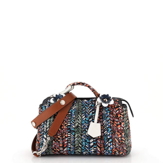 Fendi By The Way Flowerland Satchel Braided Printed Leather Small