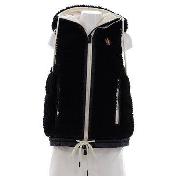 Moncler Women's Grenoble Hooded Vest Quilted Teddy Fleece with Down