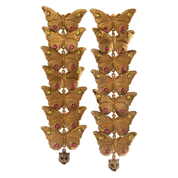 Gucci Butterfly Drop Earrings Metal with Crystals