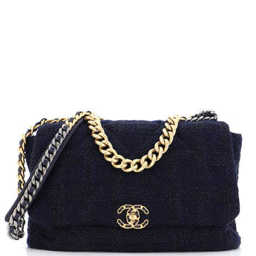 Chanel 19 Flap Bag Quilted Tweed Maxi