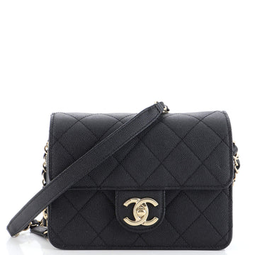 Chanel Like a Wallet Flap Bag Quilted Caviar Mini