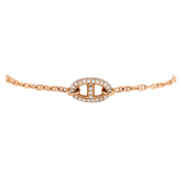 Hermes 18K Rose Gold Farandole Chain Bracelet