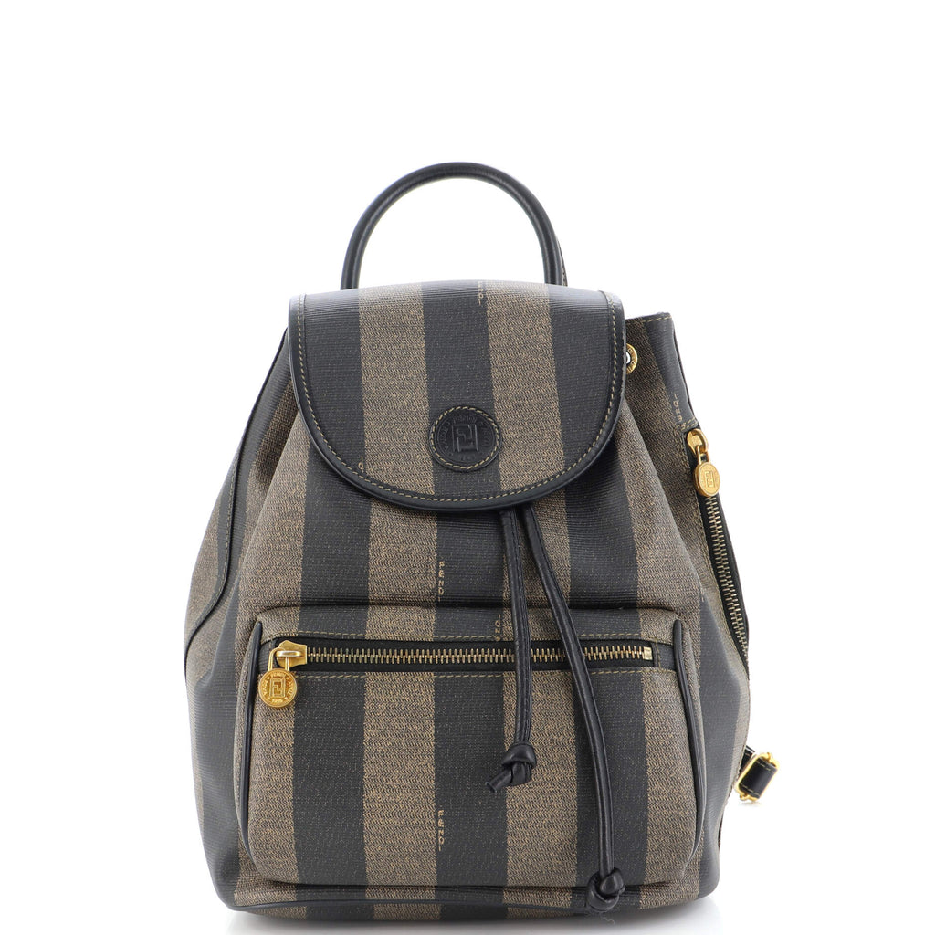 Fendi Pequin Front Pocket Backpack Coated Canvas Small Brown 2047231