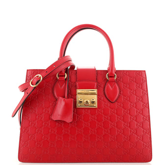 Gucci Padlock Convertible Tote Guccissima Leather Medium