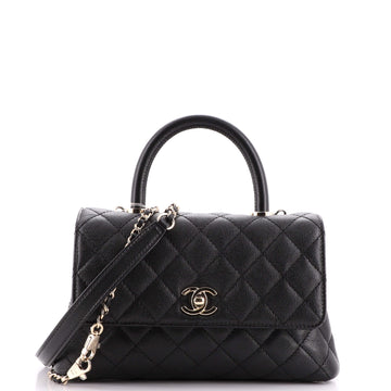 Chanel Coco Top Handle Bag Quilted Caviar Mini
