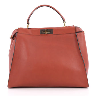 Fendi Peekaboo Handbag Leather Large Red 2047701