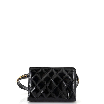 Chanel Vintage Zip Belt Bag Quilted Patent Small