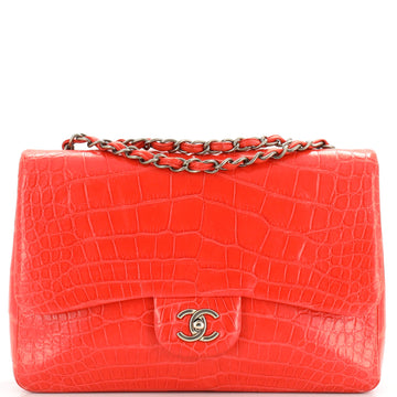 Chanel Classic Single Flap Bag Alligator Jumbo