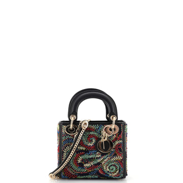 Christian Dior Lady Dior Chain Bag Embroidered Calfskin Mini