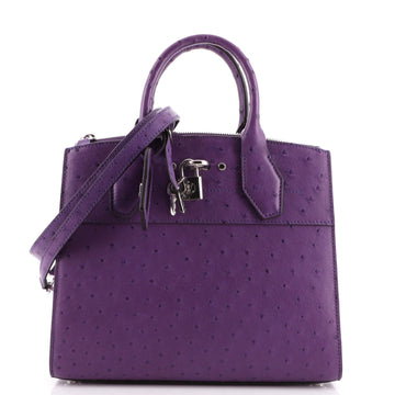 Louis Vuitton City Steamer Handbag Ostrich PM