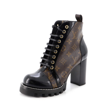 Louis Vuitton Women's Star Trail Ankle Boots Monogram Canvas with Patent