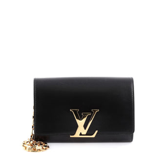 Louis Vuitton Chain Louise Clutch Leather GM Black 2048501