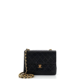 Chanel Vintage Square Classic Flap Bag Quilted Lambskin Small
