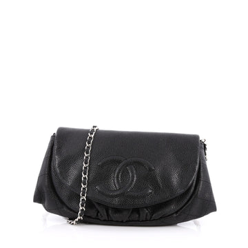Chanel Half Moon Wallet on Chain Caviar Black