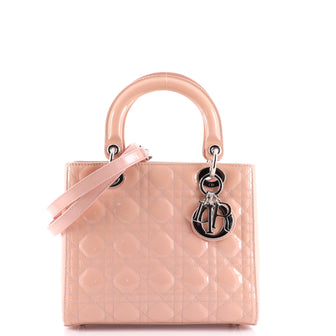 Christian Dior Lady Dior Bag Cannage Quilt Patent Medium