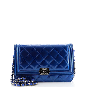 Chanel Boy Wallet on Chain Quilted Patent