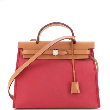 Hermes Herbag Zip Leather and Toile 31