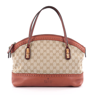 Gucci Laidback Crafty Handle Bag GG Canvas Medium Brown 2049001