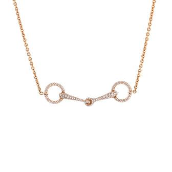 Hermes Filet d'Or Necklace 18K Rose Gold and Diamonds Very Small