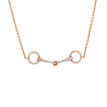 Hermes Filet d'Or Necklace 18K Rose Gold and Diamonds Very Small