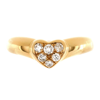 Tiffany & Co. Heart Band Ring 18K Yellow Gold with Diamonds