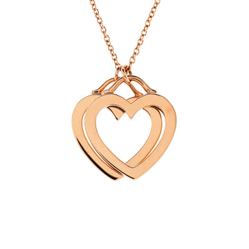 Tiffany & Co. Sentimental Double Heart Pendant Necklace 18K Rose Gold