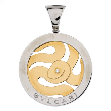 Bvlgari Tondo Snake Pendant Pendant & Charms Stainless Steel with 18K Yellow Gold and Diamond