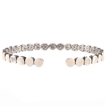 John Hardy Dot Flex Cuff Bracelet Sterling Silver and 18K Yellow Gold Slim