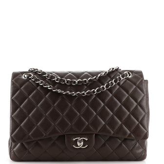 Chanel Classic Single Flap Bag Quilted Caviar Maxi