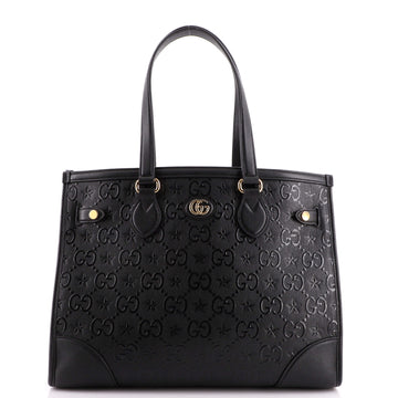 Gucci Star Tote GG Embossed Leather Medium