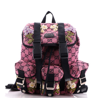 Gucci Three Pocket Backpack Embroidered Multicolor GG Canvas Medium