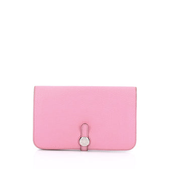 Hermes Dogon Combined Wallet Leather Pink 2050405