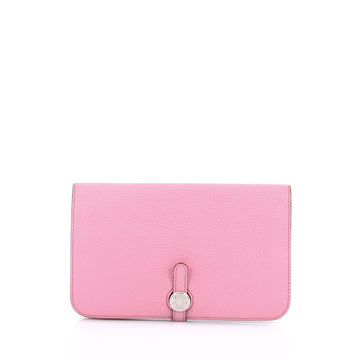 Hermes Dogon Combined Wallet Leather Pink 2050405