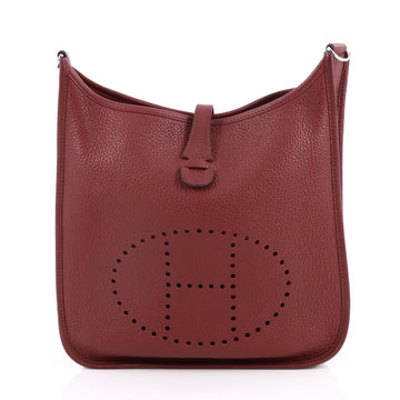 Hermes Evelyne Crossbody Gen III Clemence PM Red 2050502