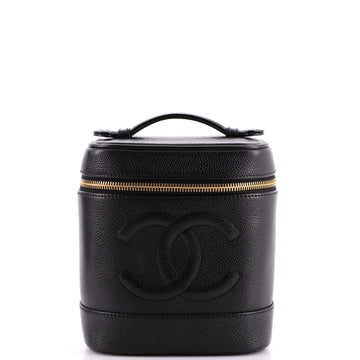 Chanel Vintage Timeless Cosmetic Case Caviar Tall
