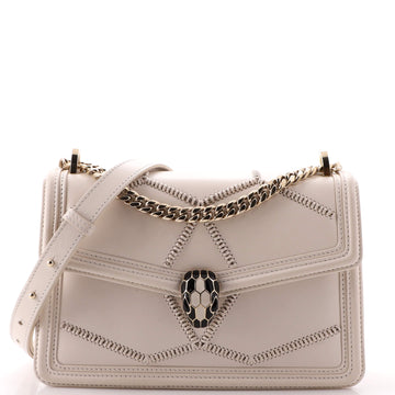 Bvlgari Serpenti Forever Shoulder Bag Whipstitched Leather Small