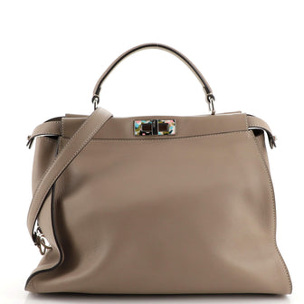 Fendi Peekaboo Bag Leather with Tortoise Detail Large