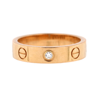 Cartier Love Wedding Band 1 Diamond Ring 18K Rose Gold with Diamond