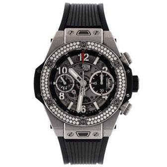 Hublot Big Bang Unico Chronograph Automatic Watch Titanium and Rubber with Diamond Bezel 42