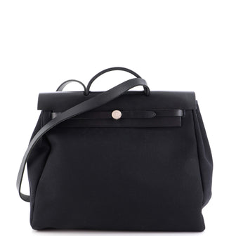 Hermes Herbag Toile and Leather MM