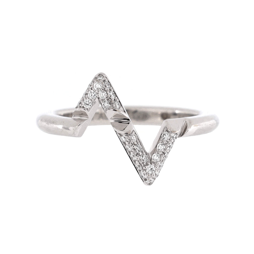 Louis Vuitton LV Volt Upside Down Ring 18K White Gold/Diamond mm