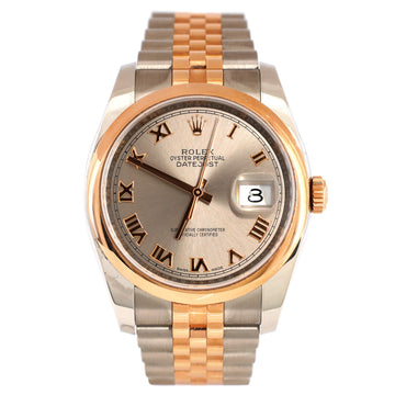 Rolex Oyster Perpetual Datejust Automatic Watch Stainless Steel and Rose Gold 36