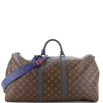 Louis Vuitton Outdoor Keepall Bandouliere Bag Limited Edition Monogram Canvas with Taiga Leather 55