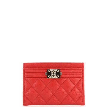 Chanel Boy Card Holder Quilted Caviar