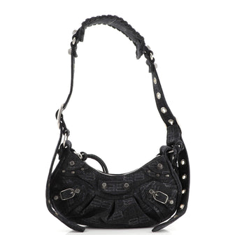 Balenciaga Le Cagole Giant Studs Shoulder Bag BB Denim XS