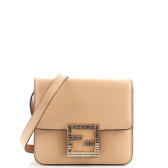 Fendi Fab Shoulder Bag Leather with Crystal Detail