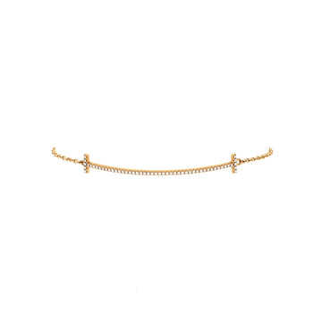 Tiffany & Co. T Smile Chain Bracelet 18K Yellow Gold with Diamonds Medium